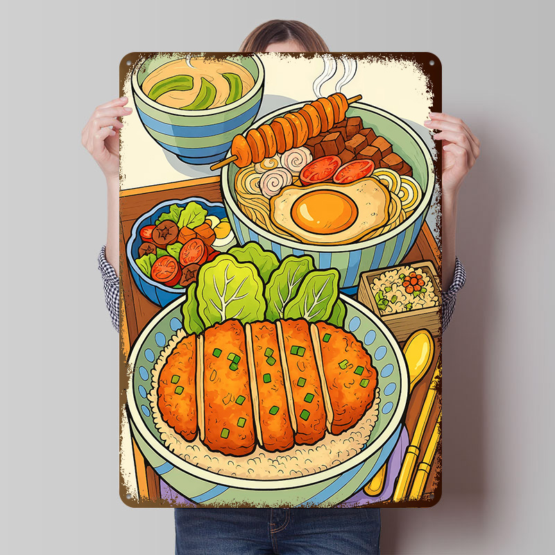 Retro Gaming Life - Poster Cetak Gambar Makanan Jepang, Seni