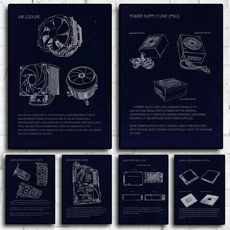 Retro Gaming Life - Poster Cetak Kanvas Lukisan Geek Blueprint
