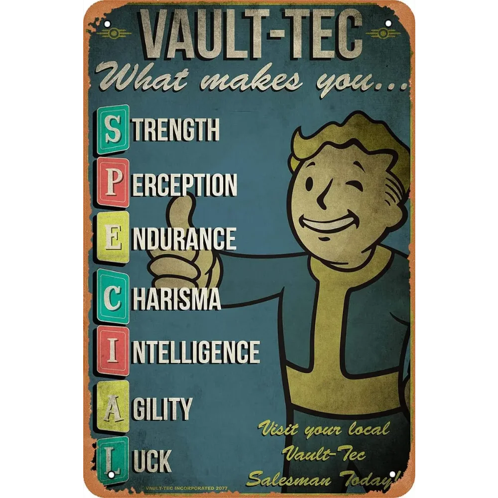 Retro Gaming Vault - Poster Logam RetroGameDecor V-Vault Tec -
