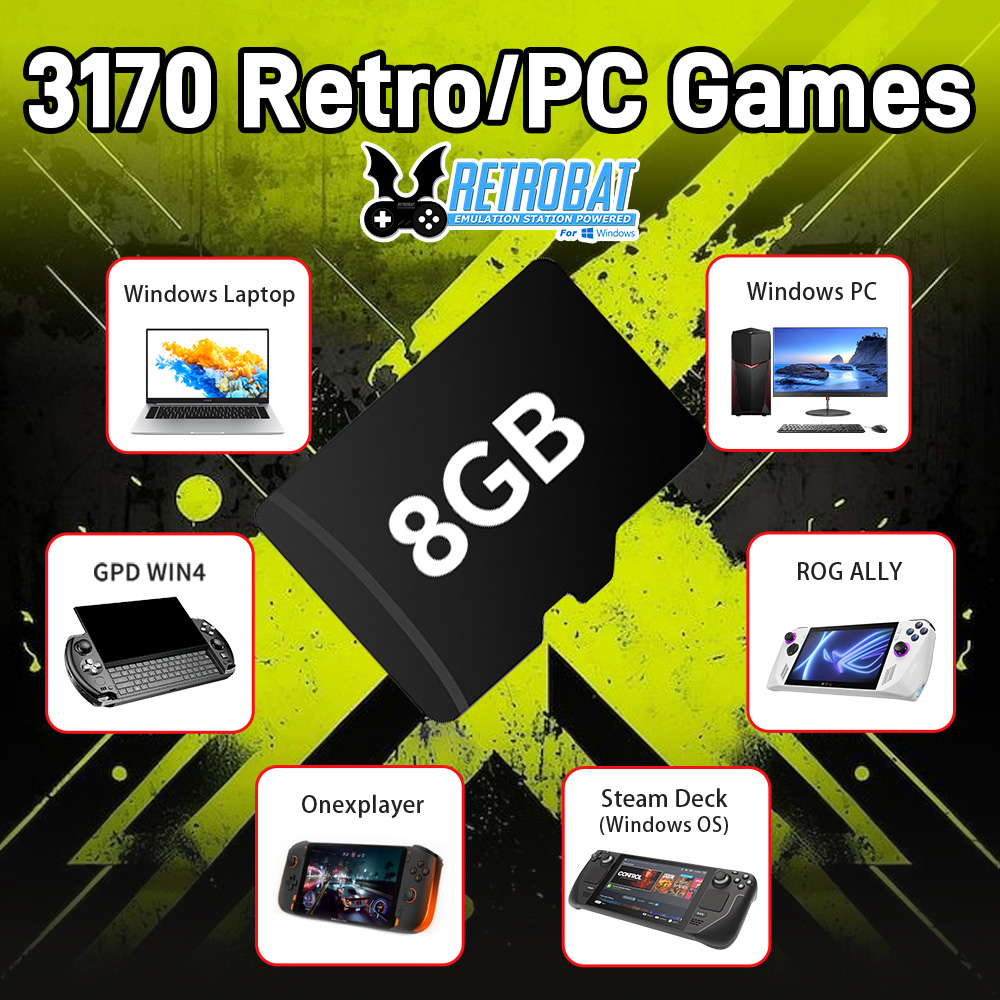 Retro Gaming Theme - Kartu TF Game 8GB dengan 3170