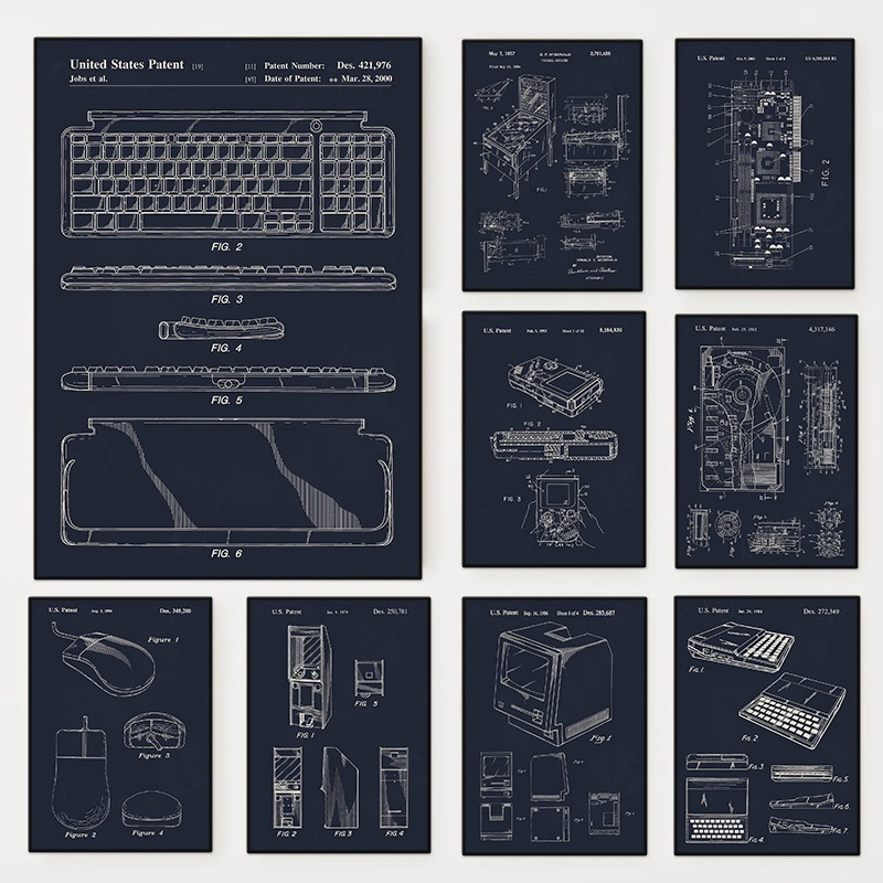 Retro Gaming Life - Poster Paten Teknologi Game Komputer Keyboard