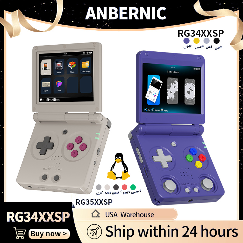 Anbernic RG34XXSP RG35XXSP Kon - Retro Gaming Theme ulasan dan harga