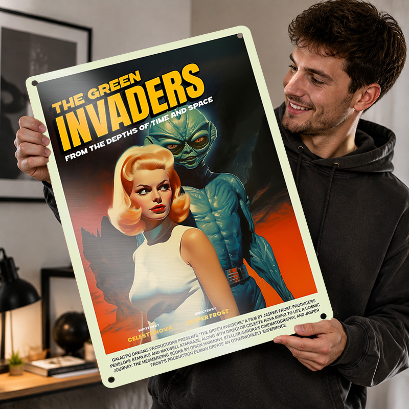 Poster Bertekstur Space Invade - Retro Gaming Lounge ulasan dan harga