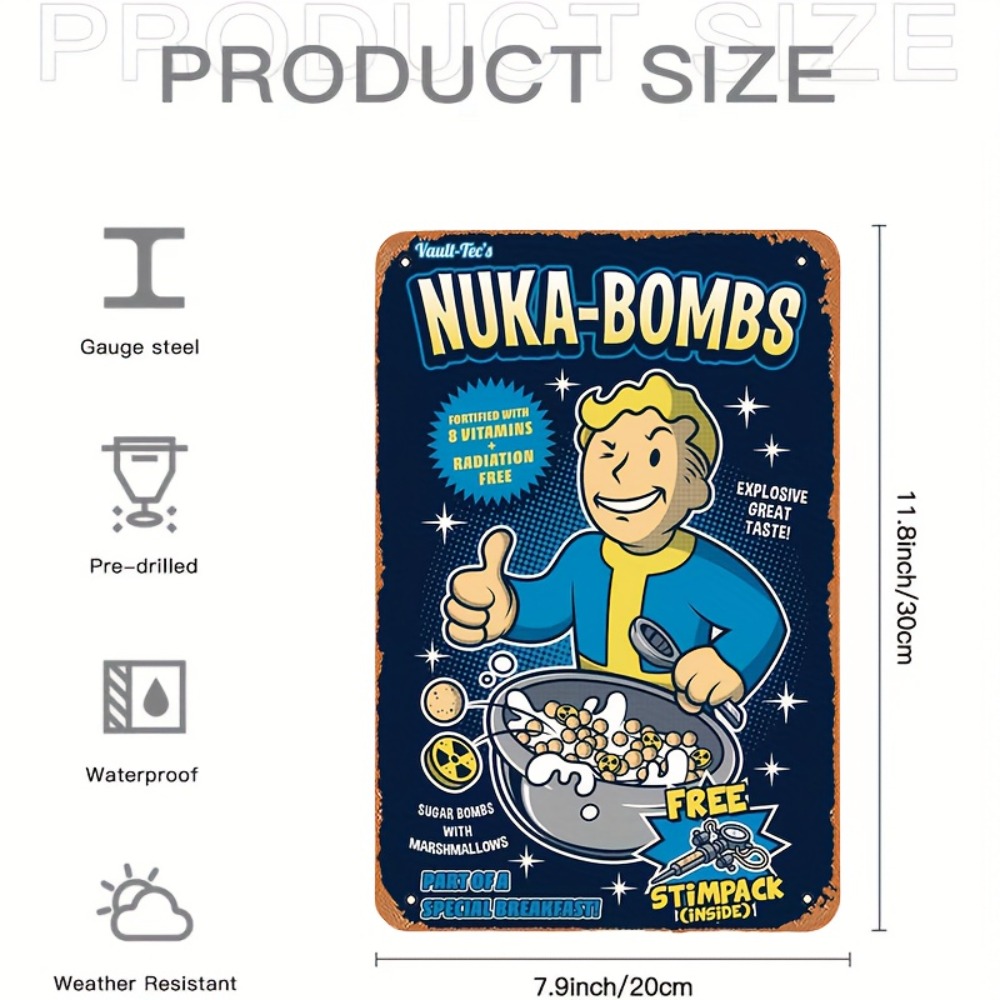 Tanda Dinding Logam Vault-Tec  - Retro Gaming Vault ulasan dan harga