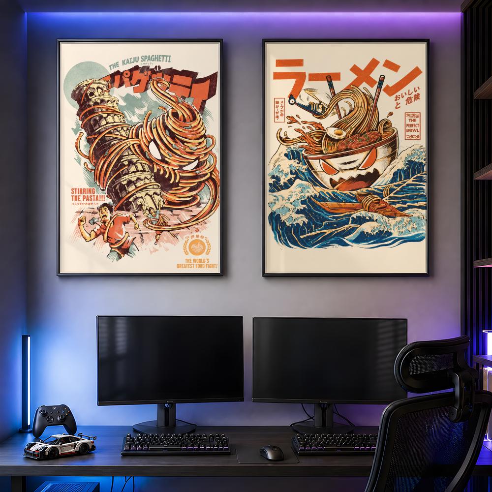 Poster Grafis Monster Makanan  - Retro Gaming Life ulasan dan harga