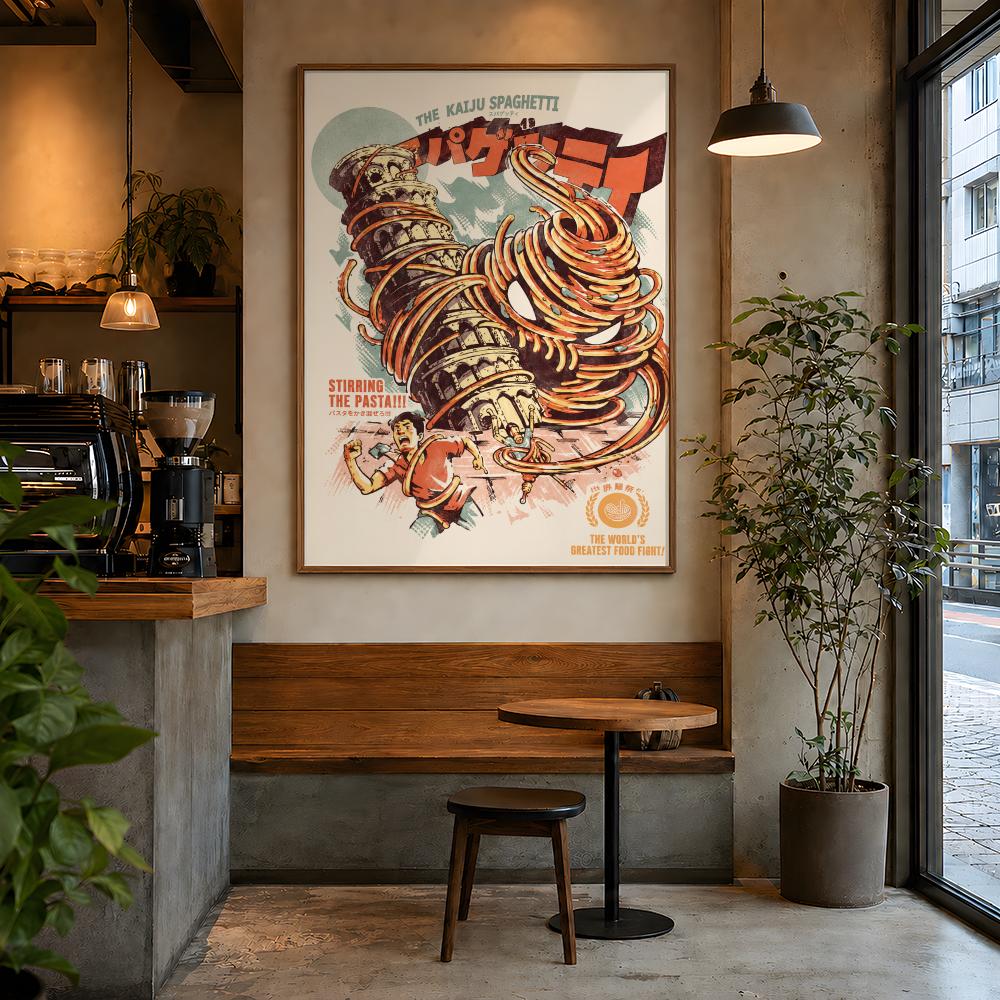 Poster Grafis Monster Makanan  - Retro Gaming Life ulasan dan harga