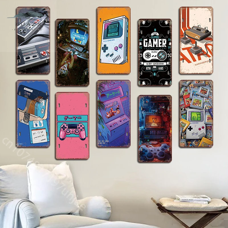 Papan Logam Vintage Bertema Ga - Retro Gaming Tv ulasan dan harga