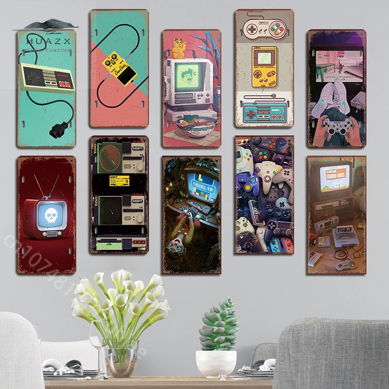 Papan Logam Vintage Bertema Ga - Retro Gaming Tv ulasan dan harga