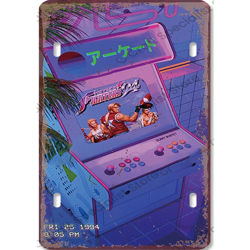 Papan Logam Vintage Bertema Ga - Retro Gaming Tv ulasan dan harga