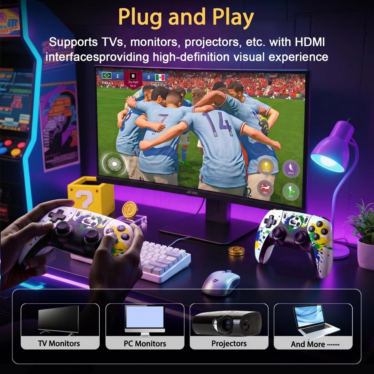Pengontrol Game Nirkabel Pola  - Retro Gaming Tv ulasan dan harga