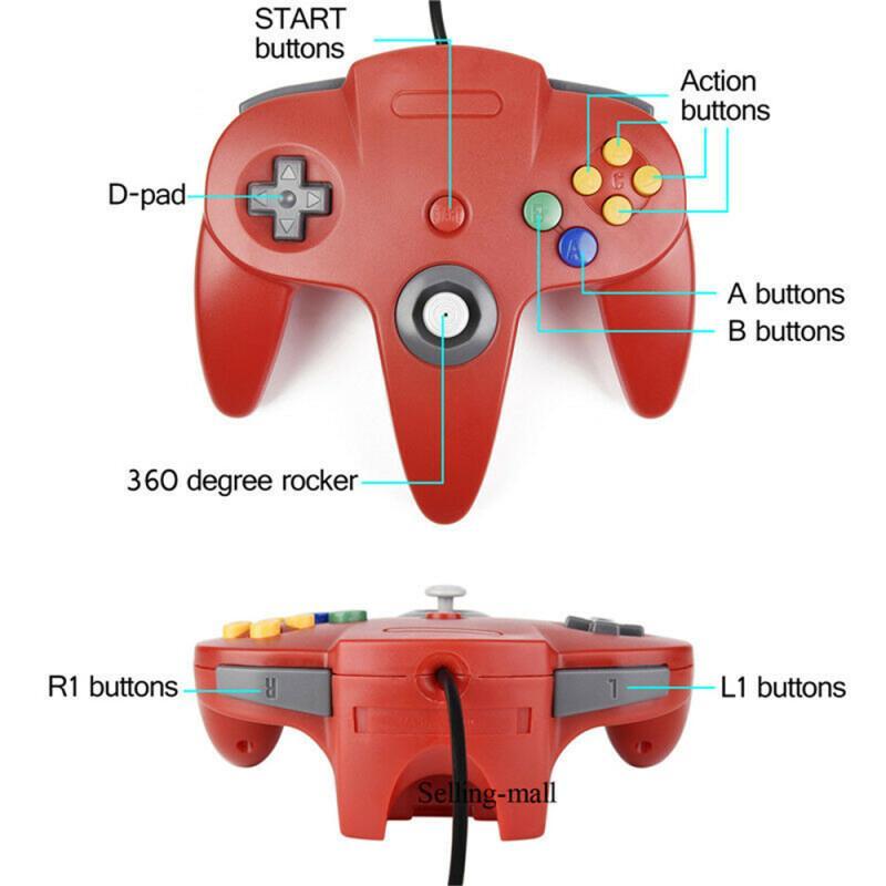 N64 kontroler klasik berkabel  - Retro Gaming Theme ulasan dan harga